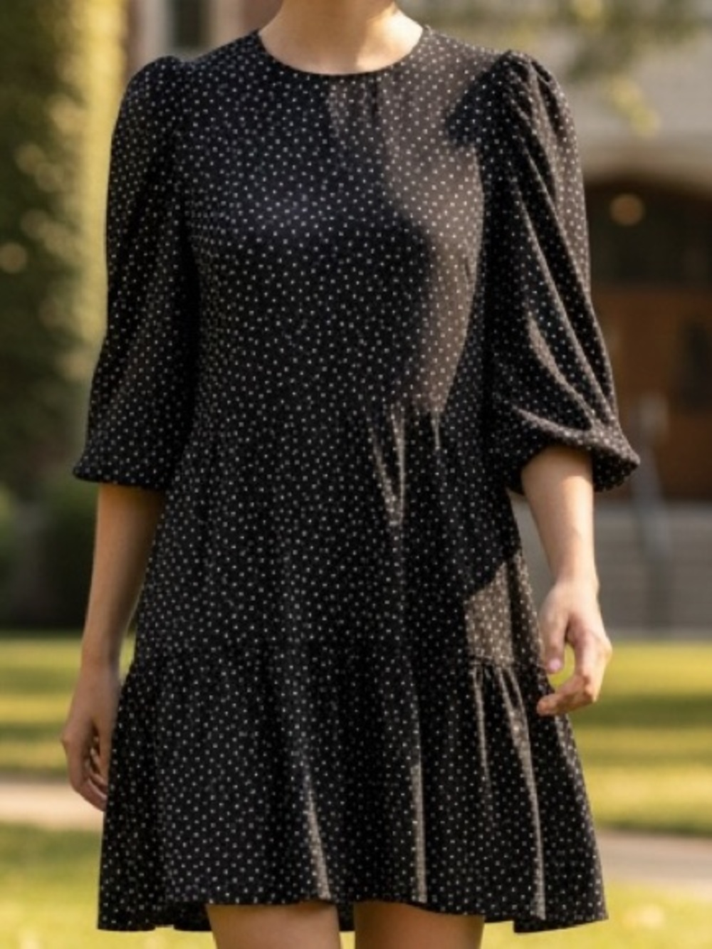 Abercrombie & Fitch Black Polka Dot Mini Dress